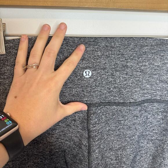 Lululemon Wunder Under Hi-Rise 7/8 Tight 25" Leggings Heathered Black Size 6 - Picture 3 of 5